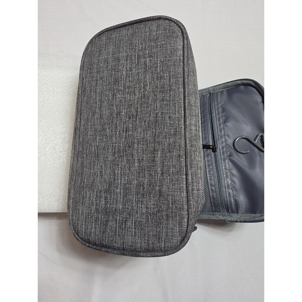 Travel Bag Troiletry Hanging Gray Organizer w/ Hero Travel Passport And Storage.